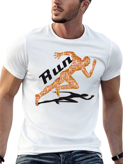 Mens Black Run Graphic Tee