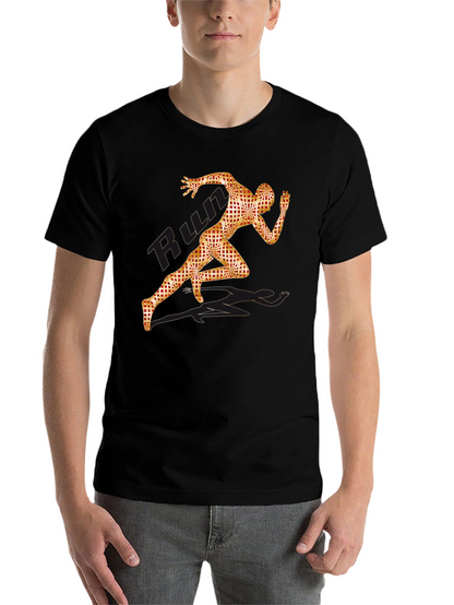 Mens Black Run Graphic Tee