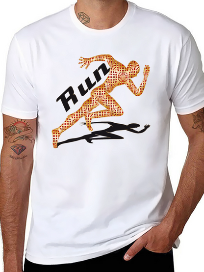 Mens Black Run Graphic Tee