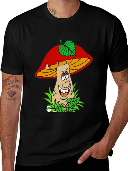 Cartoon Mushroom Graphic T-Shirt