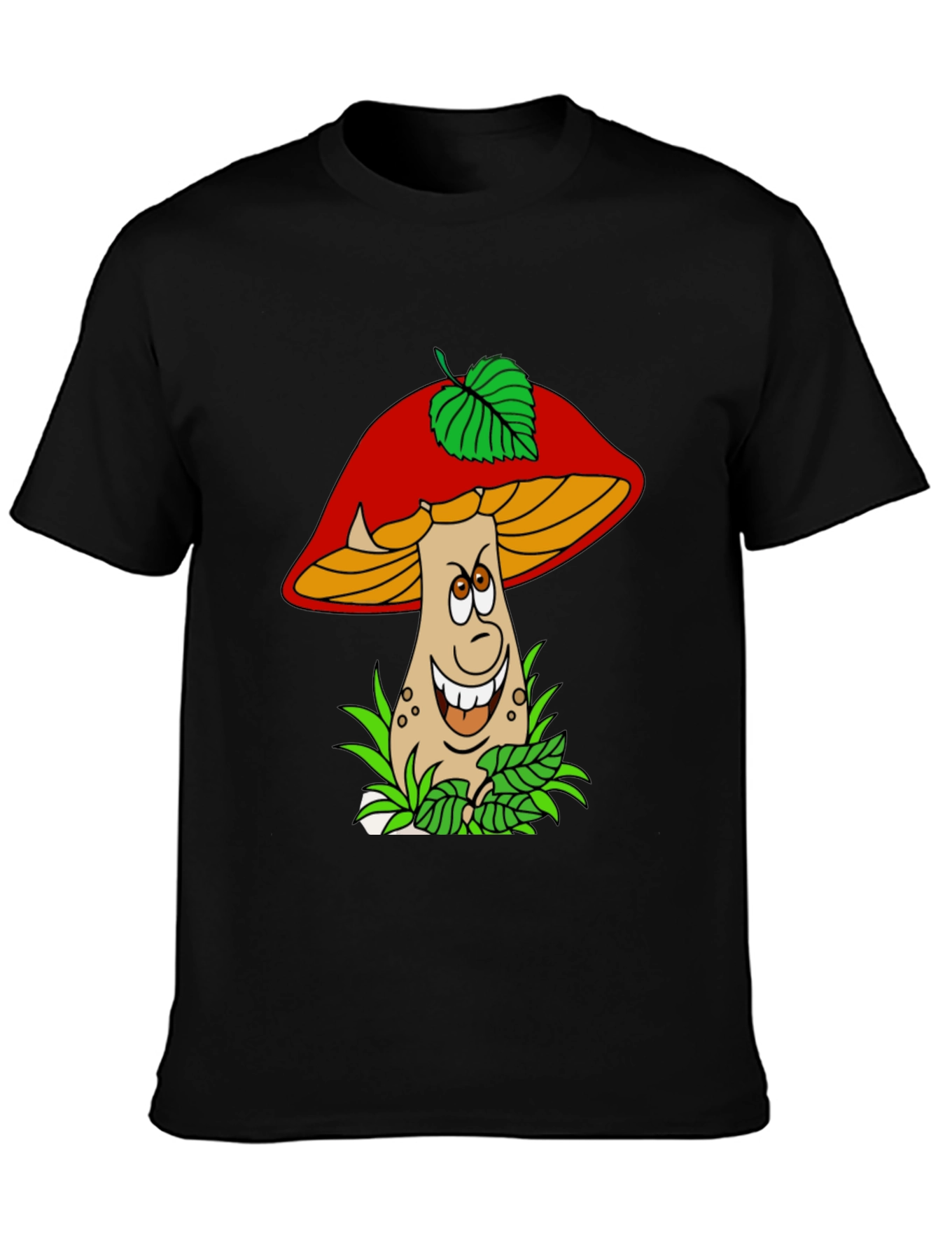 Cartoon Mushroom Graphic T-Shirt