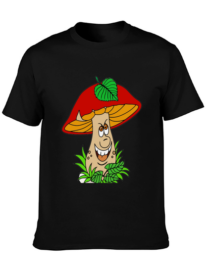 Cartoon Mushroom Graphic T-Shirt