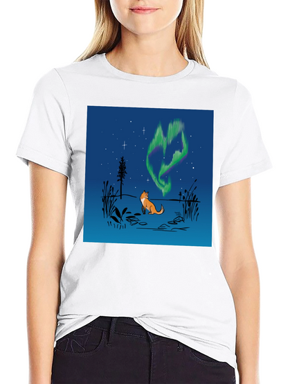 Fox & Aurora Borealis Graphic Tee