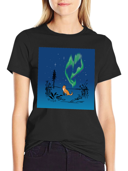 Fox & Aurora Borealis Graphic Tee