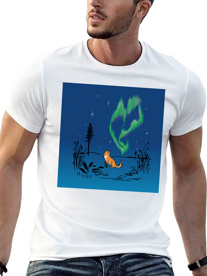 Fox & Aurora Borealis Graphic Tee