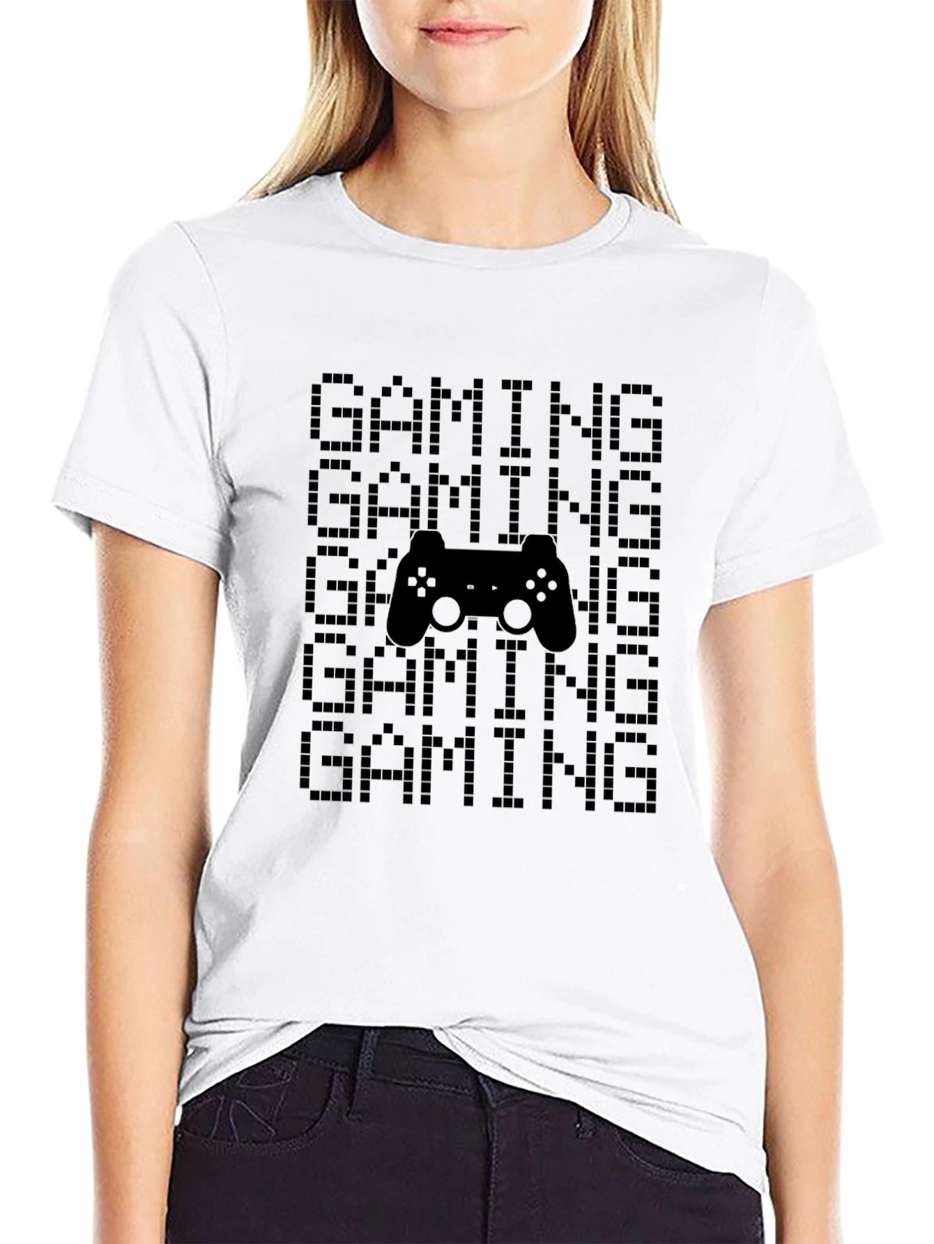 Gaming Pixel Art Black T-Shirt