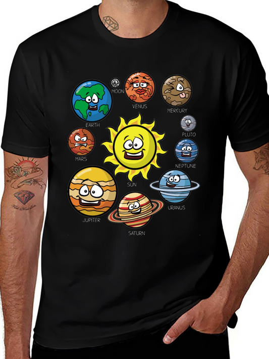 Cartoon Solar System T-Shirt - Planets