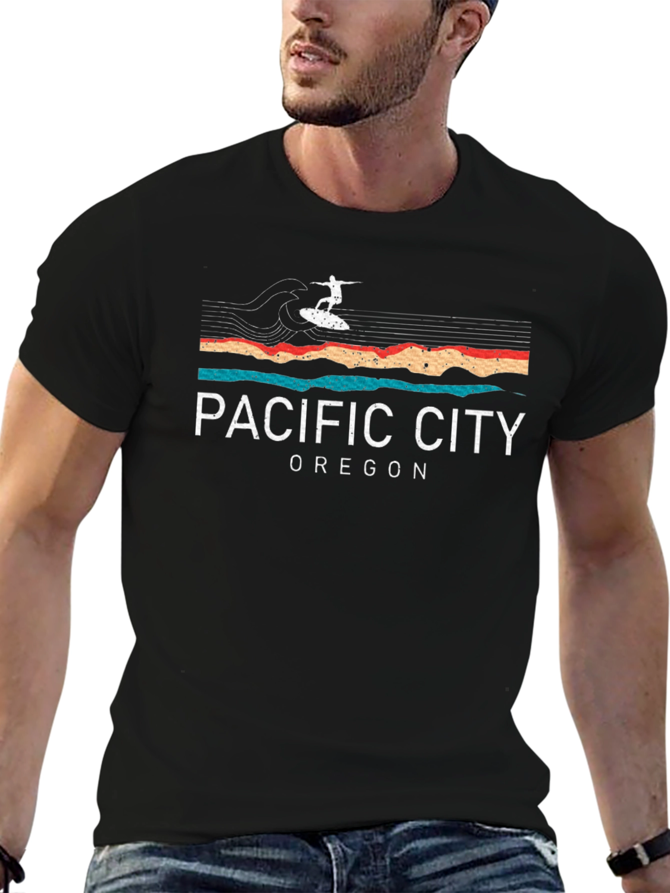 Pacific City Oregon Surfer T-Shirt