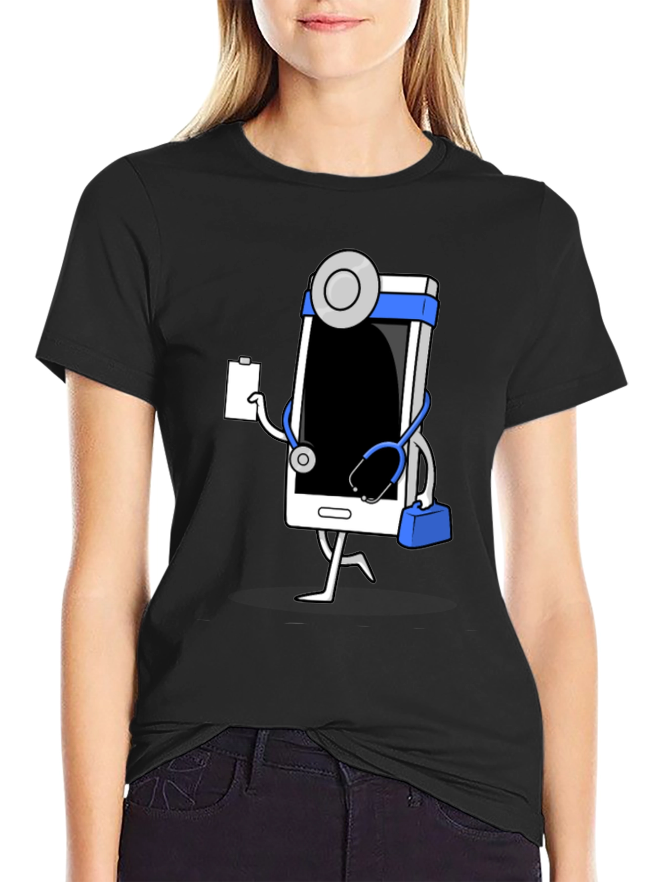 Doctor Phone Black T-Shirt