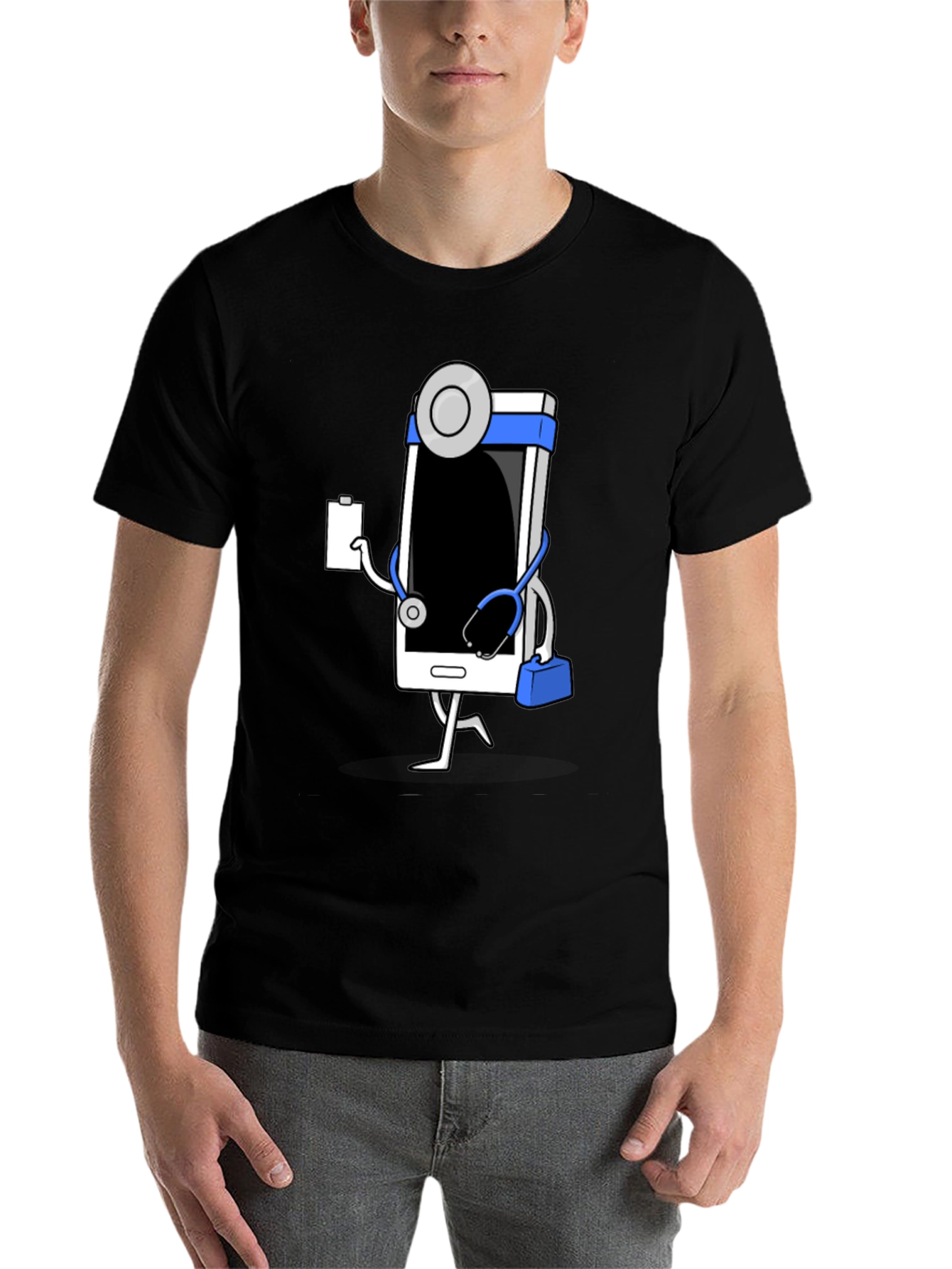 Doctor Phone Black T-Shirt