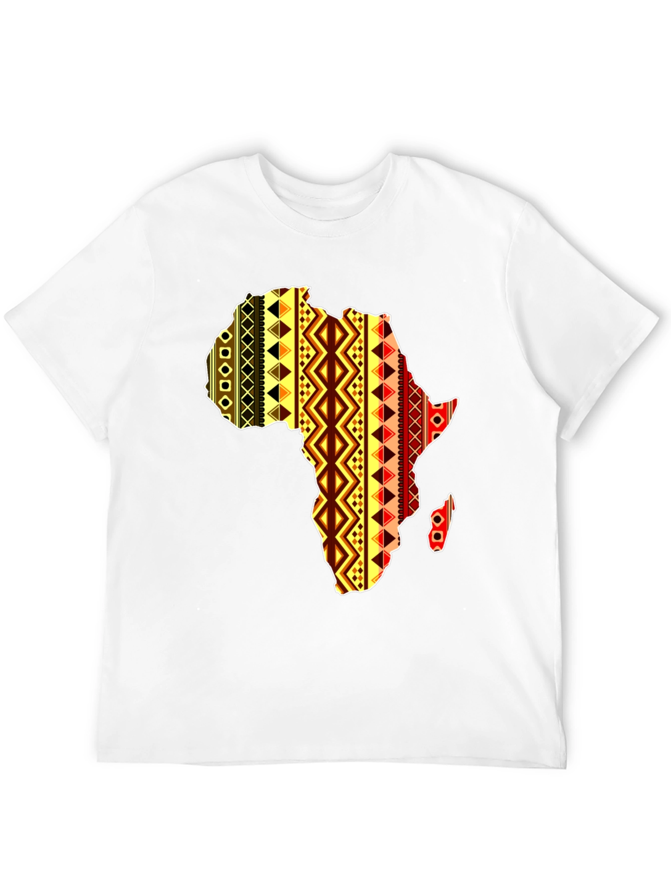Africa Map Pattern Mens Black T-Shirt