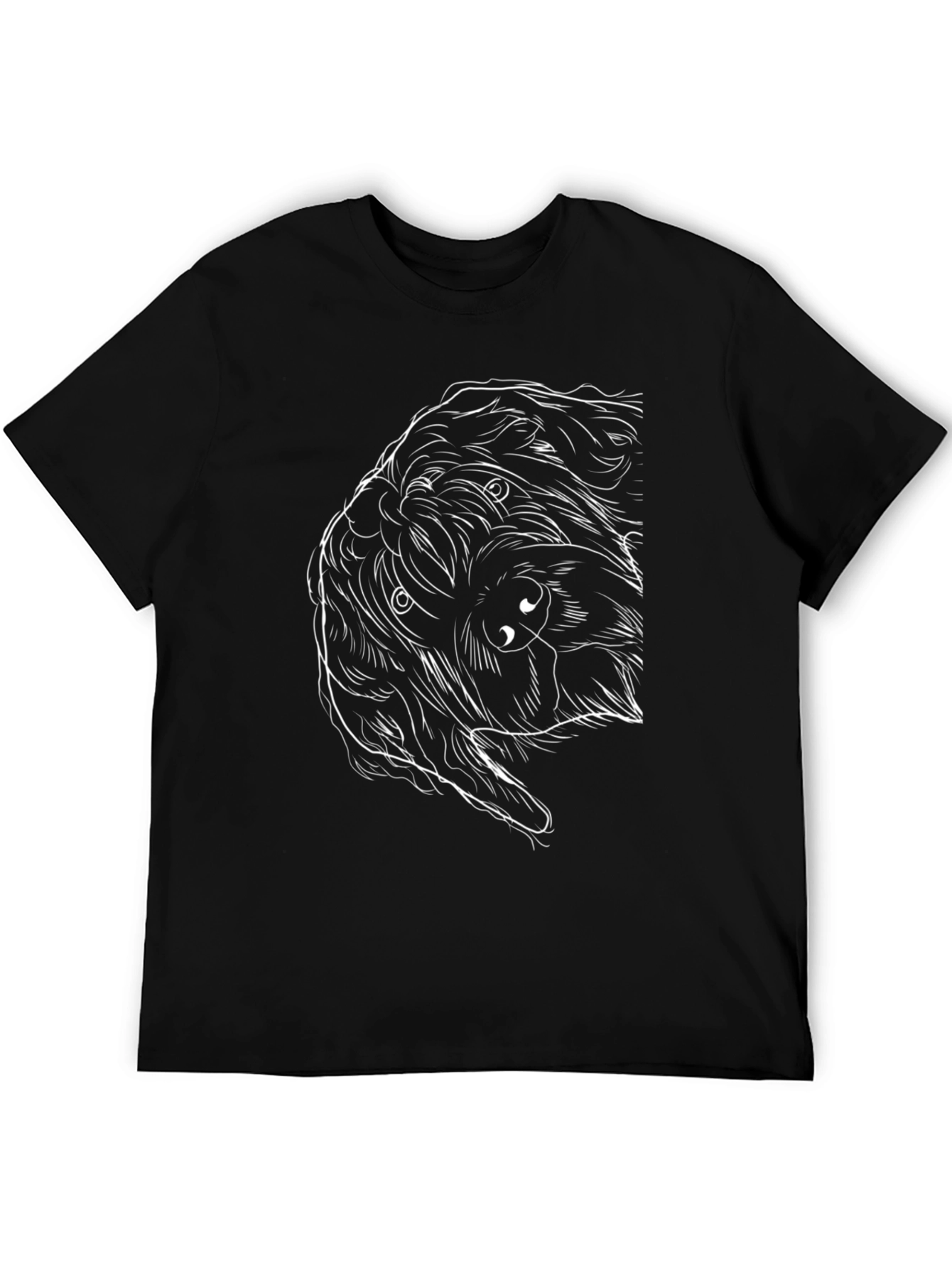 Dog Sketch T-Shirt - Black Cotton Tee