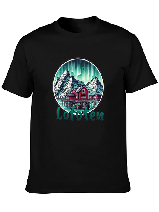 Lofoten Norway T-Shirt Aurora Borealis Graphic Tee