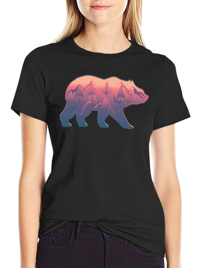 Nature Bear Graphic Tee - Black Unisex Shirt