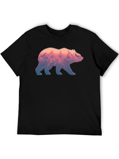 Nature Bear Graphic Tee - Black Unisex Shirt