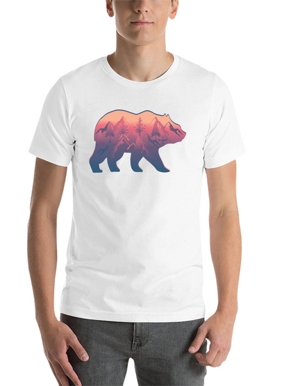 Nature Bear Graphic Tee - Black Unisex Shirt