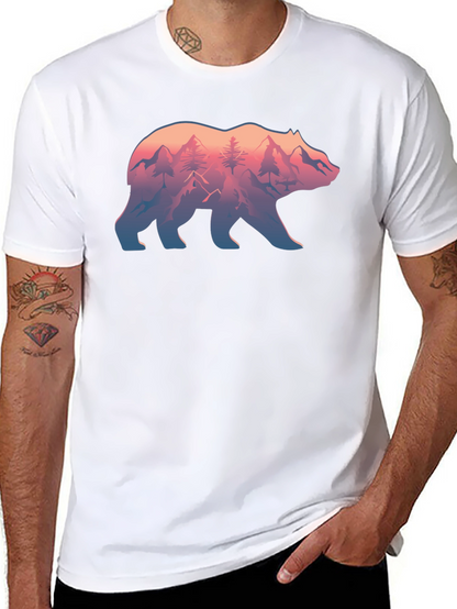 Nature Bear Graphic Tee - Black Unisex Shirt