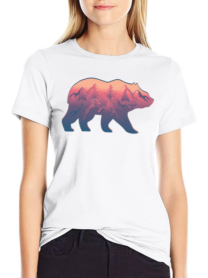 Nature Bear Graphic Tee - Black Unisex Shirt