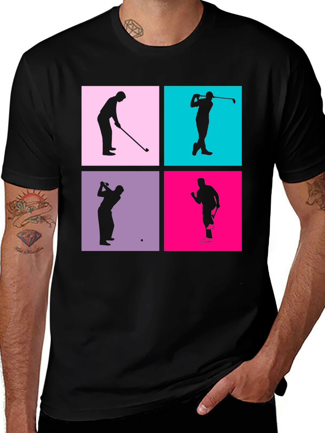 Golf Silhouette Graphic Tee - Mens Black T-Shirt