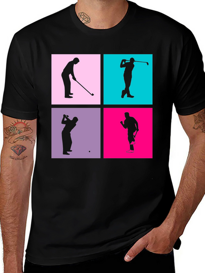 Golf Silhouette Graphic Tee - Mens Black T-Shirt