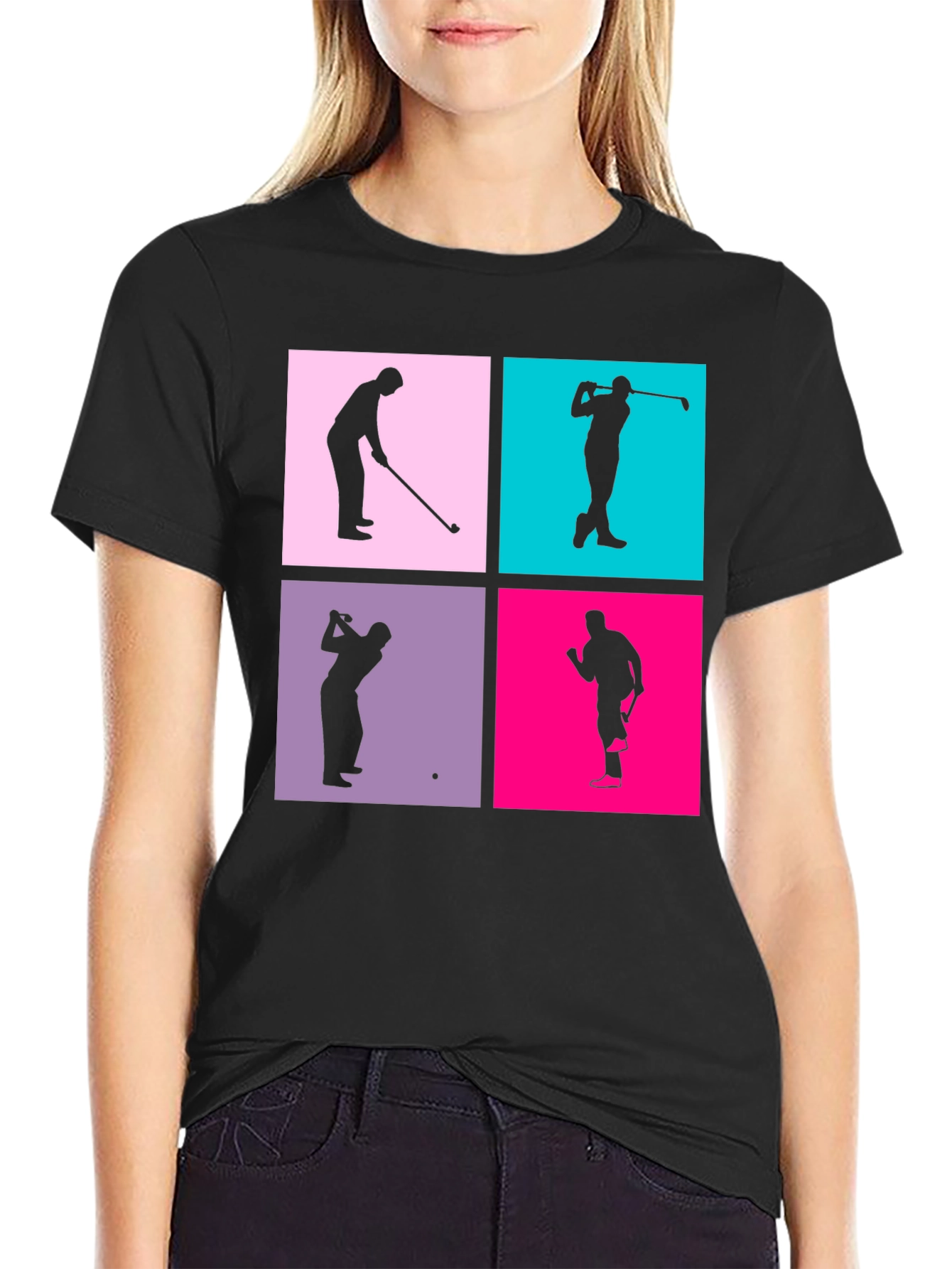 Golf Silhouette Graphic Tee - Mens Black T-Shirt