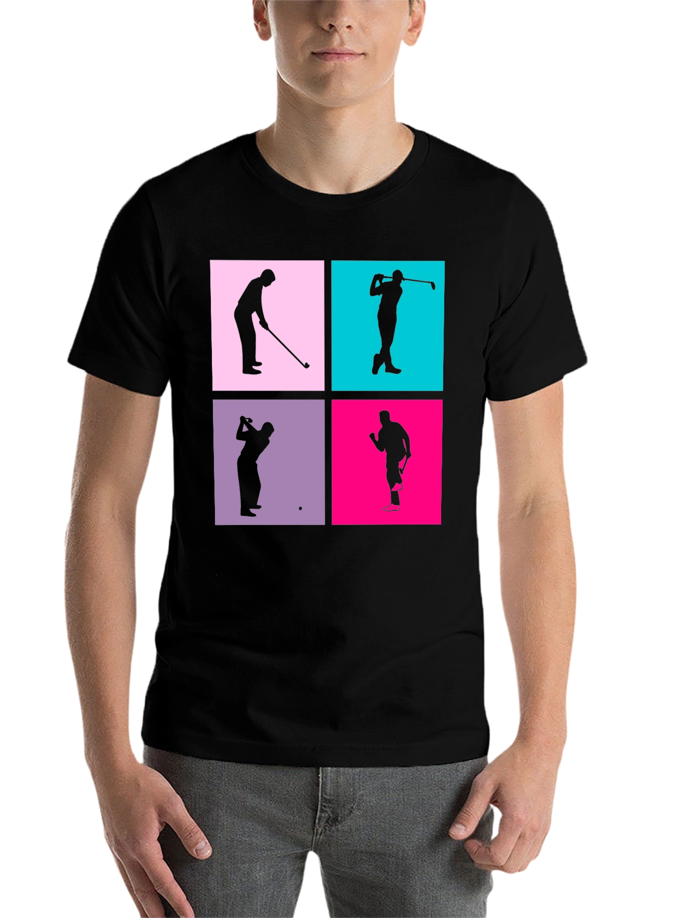 Golf Silhouette Graphic Tee - Mens Black T-Shirt