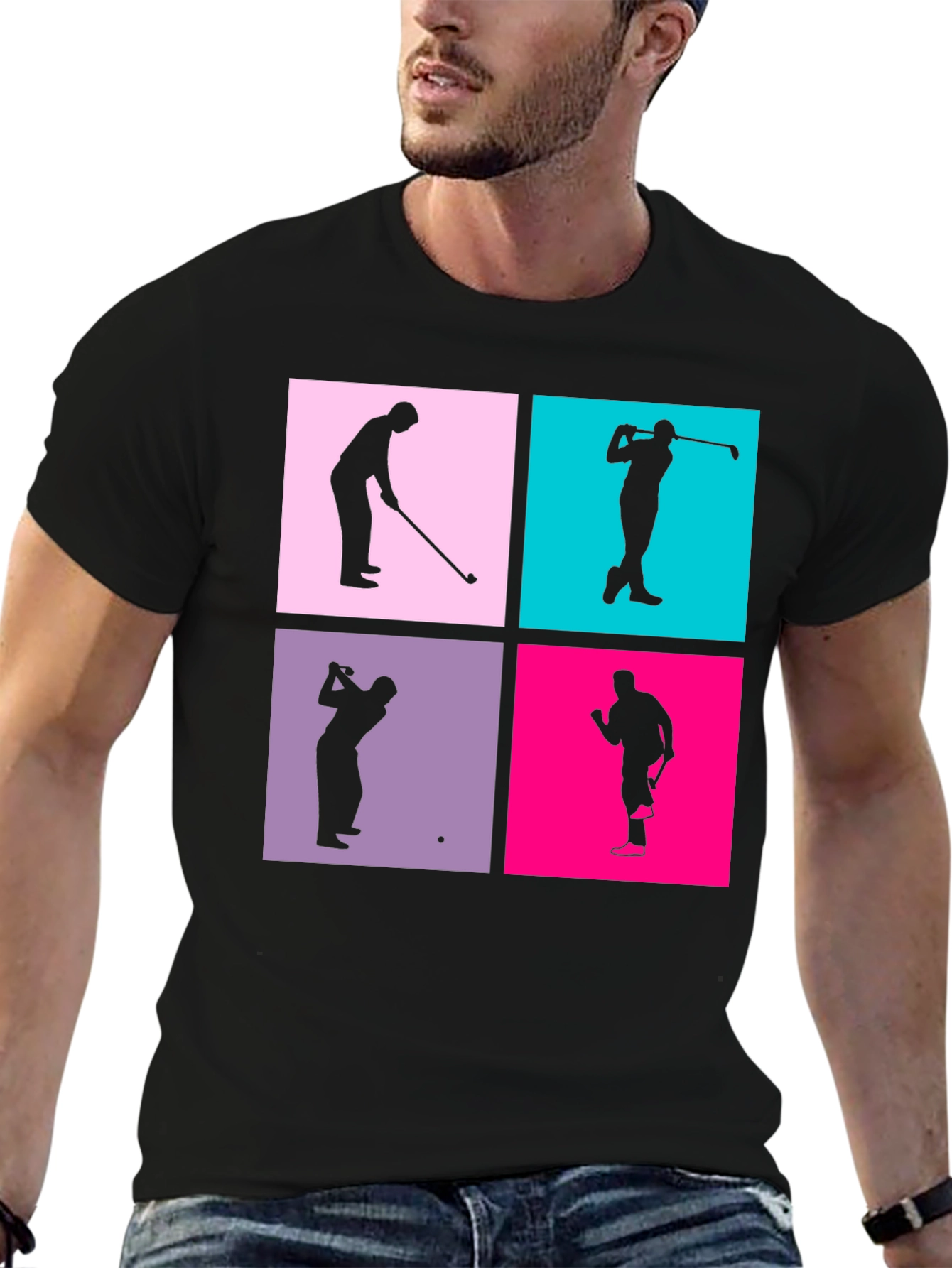 Golf Silhouette Graphic Tee - Mens Black T-Shirt