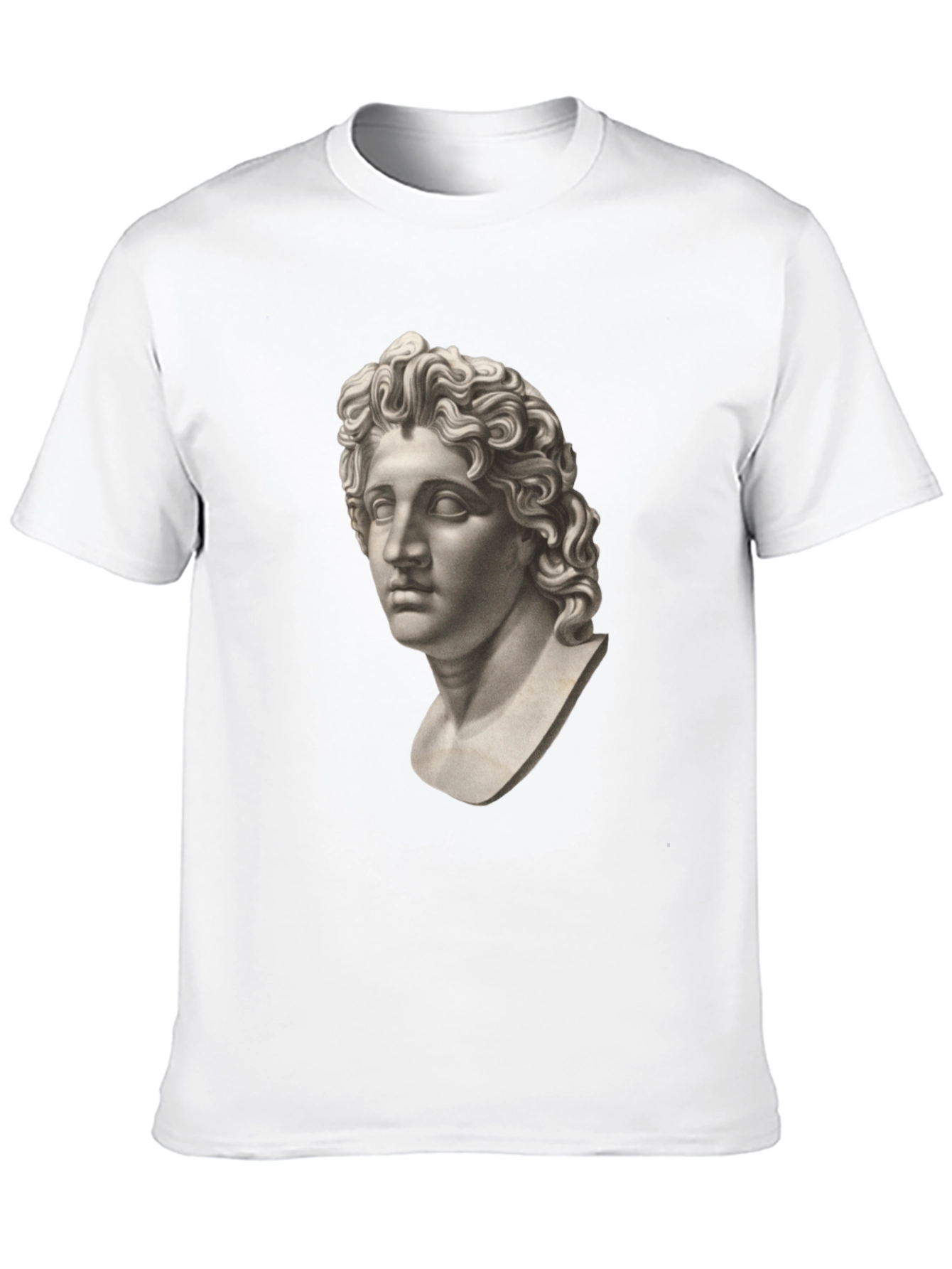 Statue Head Graphic Tee - Classic Black Cotton T-Shirt