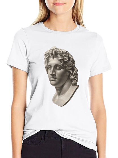 Statue Head Graphic Tee - Classic Black Cotton T-Shirt