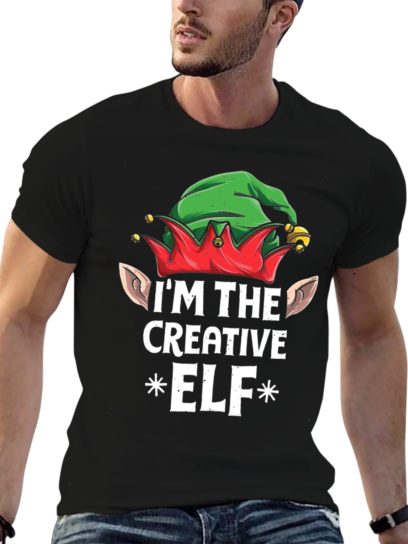 Creative Elf Graphic Tee - Christmas Holiday Shirt