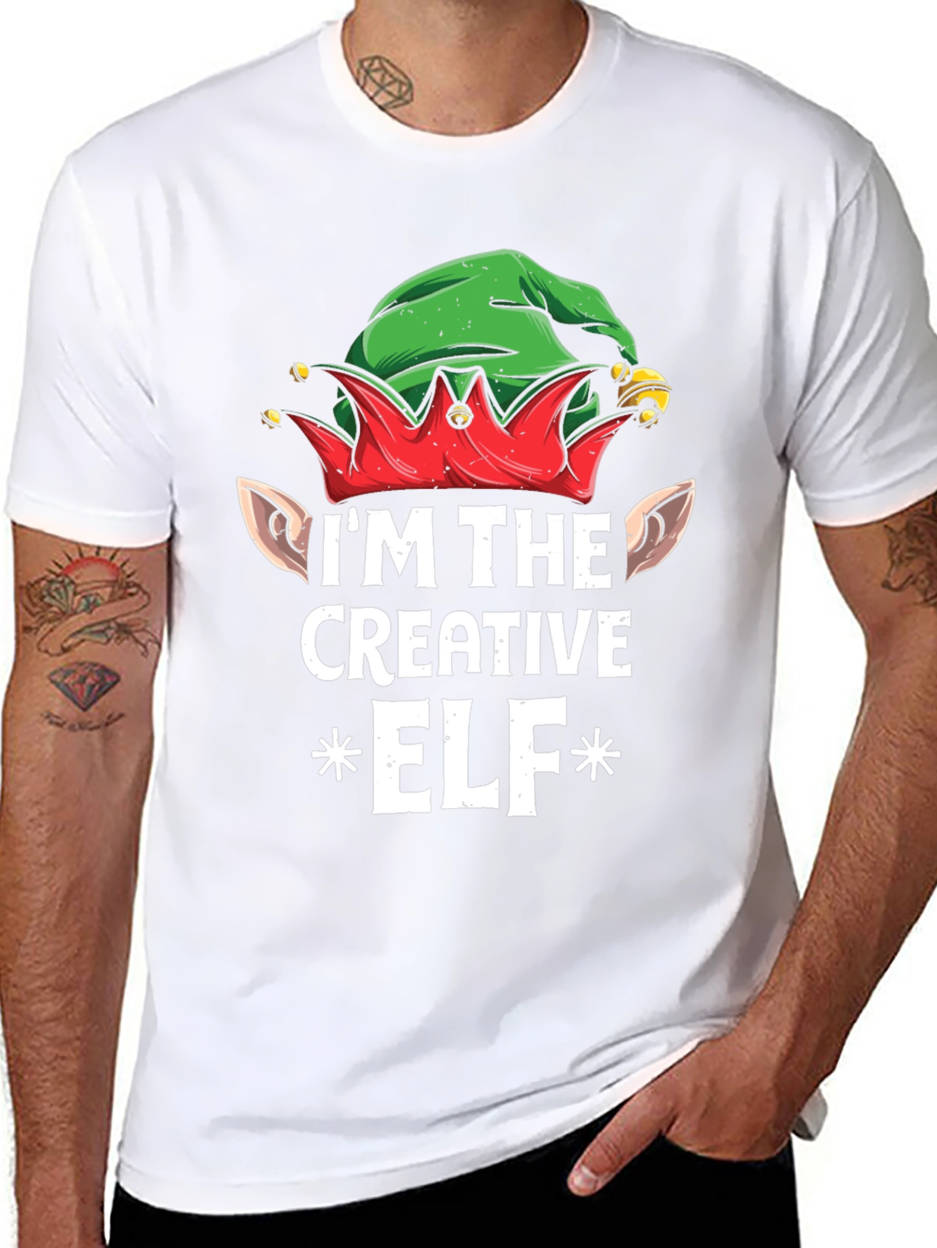 Creative Elf Graphic Tee - Christmas Holiday Shirt