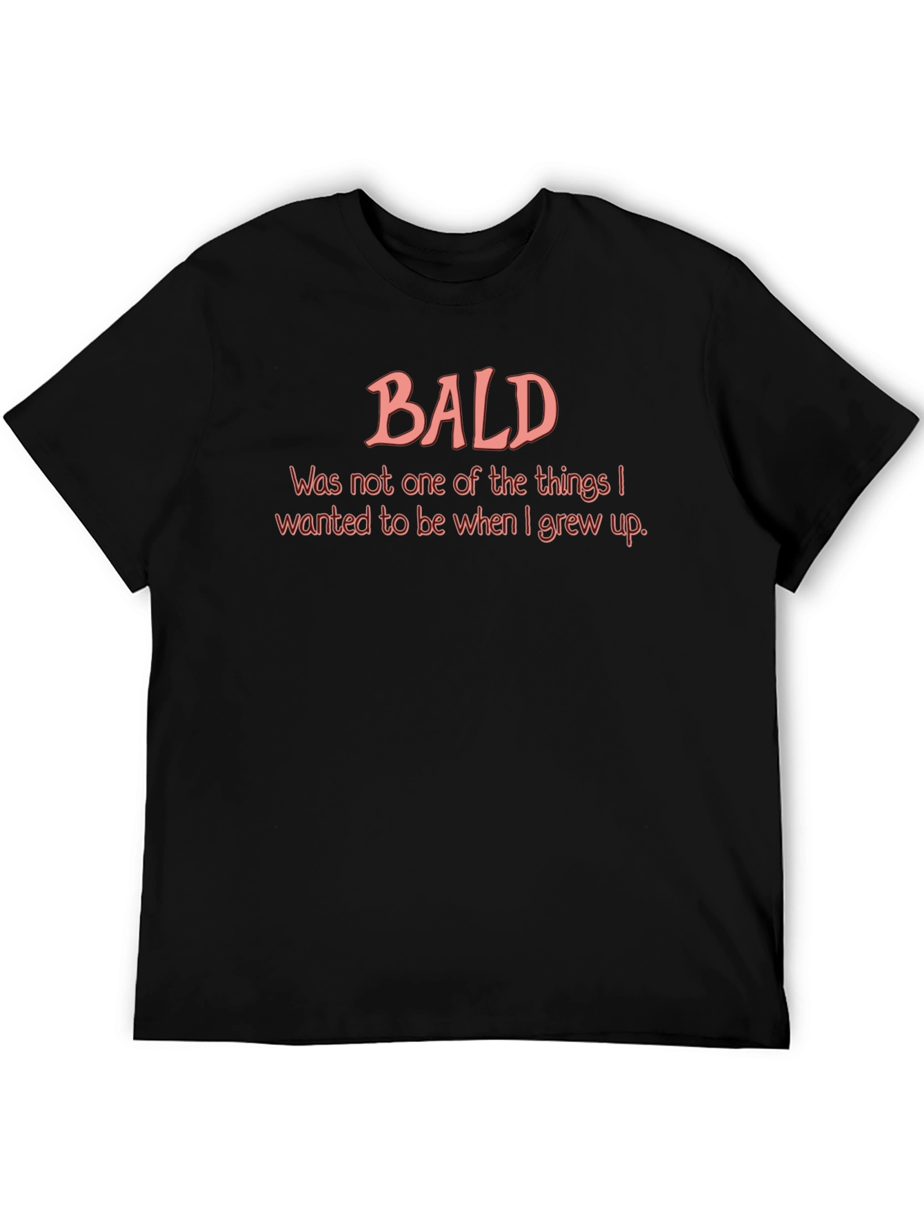 Humorous Bald T-Shirt - Mens Black Graphic Tee