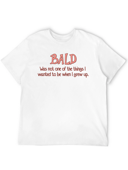 Humorous Bald T-Shirt - Mens Black Graphic Tee
