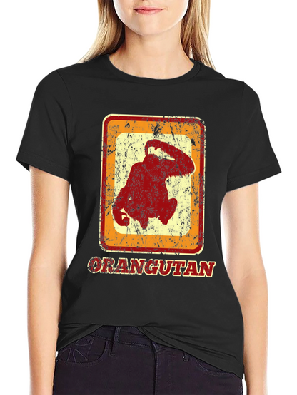 Orangutan Graphic Tee - Retro Style