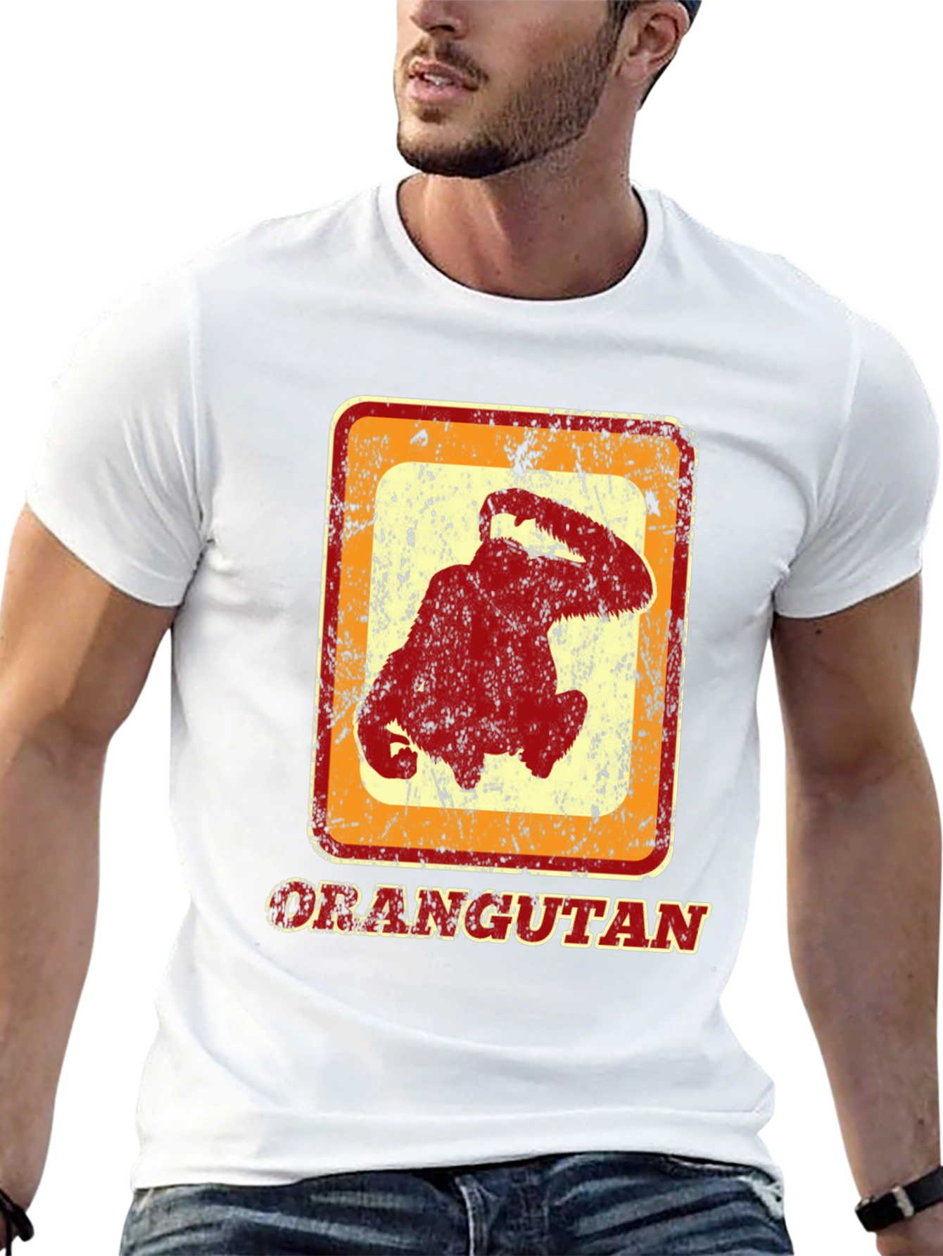 Orangutan Graphic Tee - Retro Style