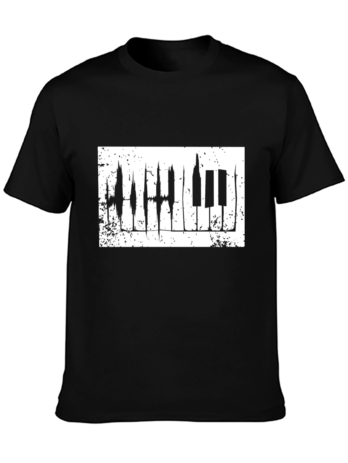 Piano Keys Graphic Black T-Shirt - Music Lover Tee