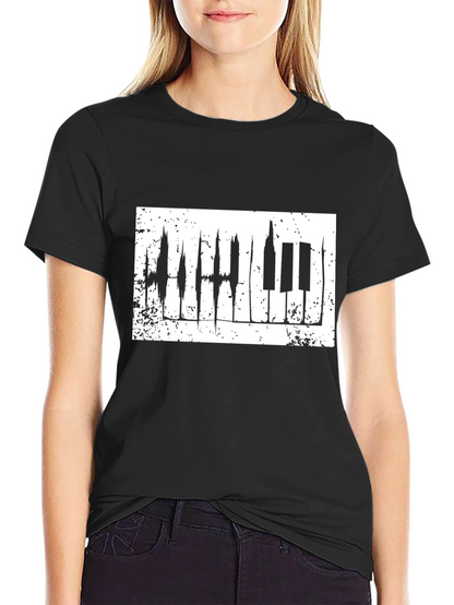 Piano Keys Graphic Black T-Shirt - Music Lover Tee