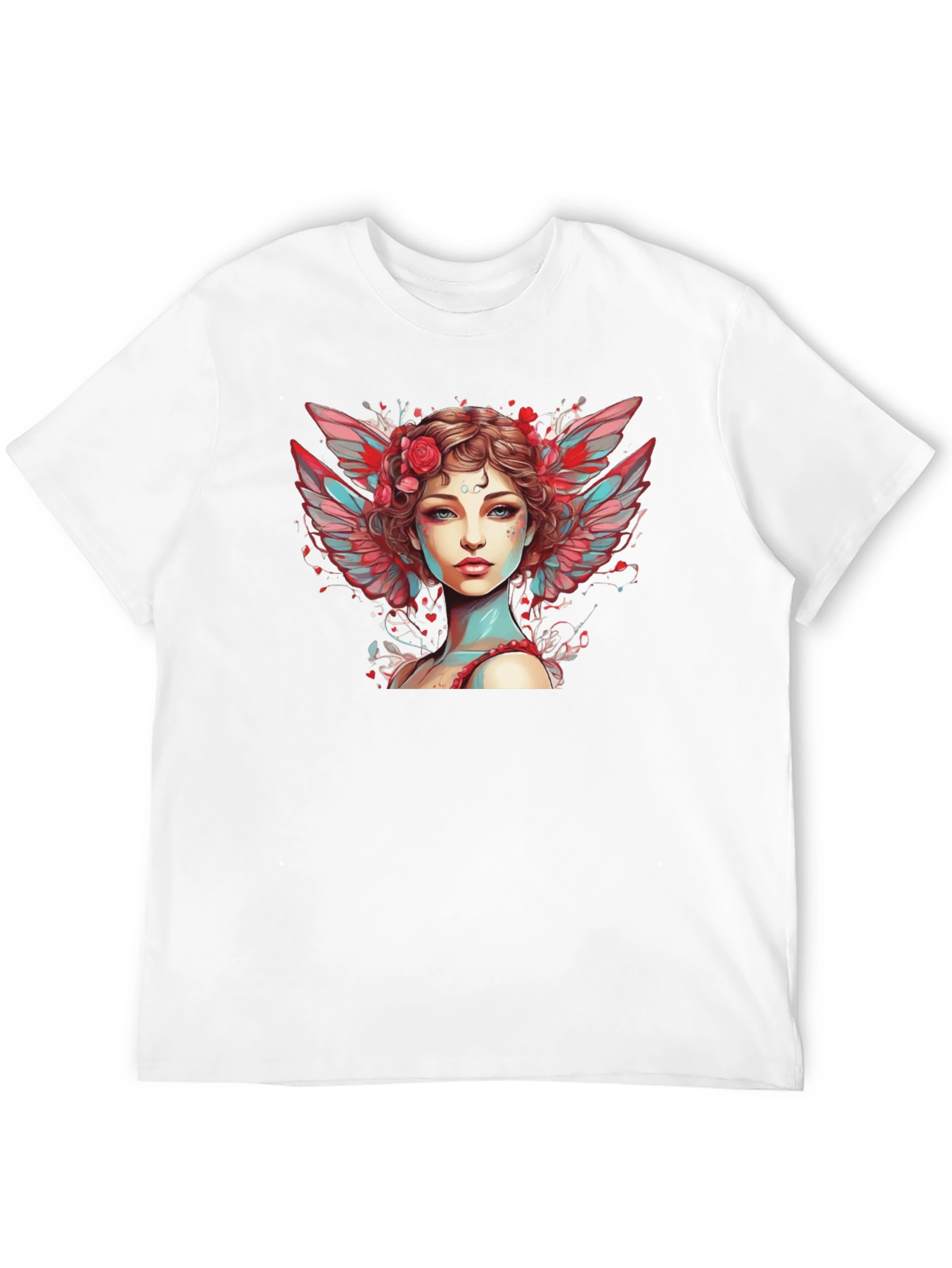 Angel Woman Graphic Tee - Black Cotton Blend