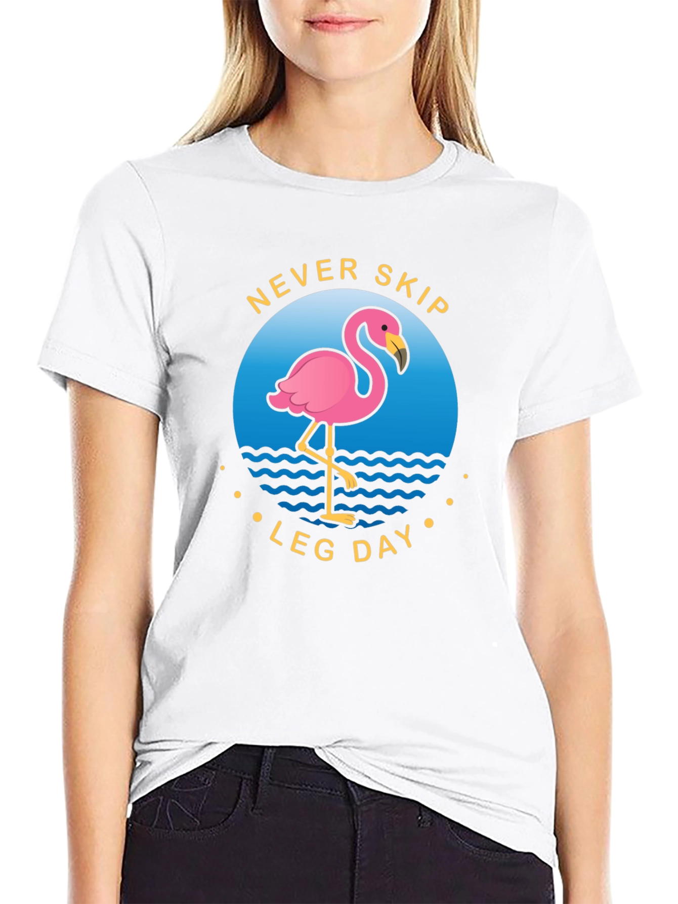 Never Skip Leg Day Flamingo Graphic Tee