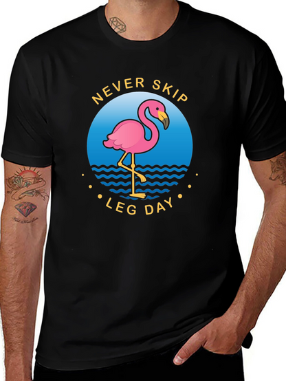 Never Skip Leg Day Flamingo Graphic Tee