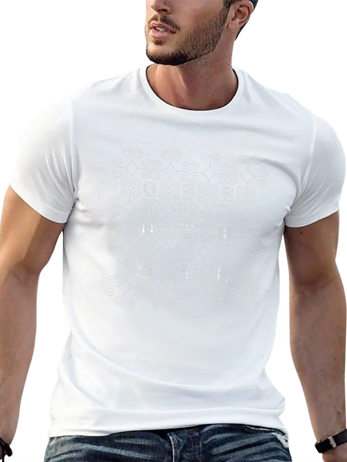 Decorative Design Pattern Black T-Shirt