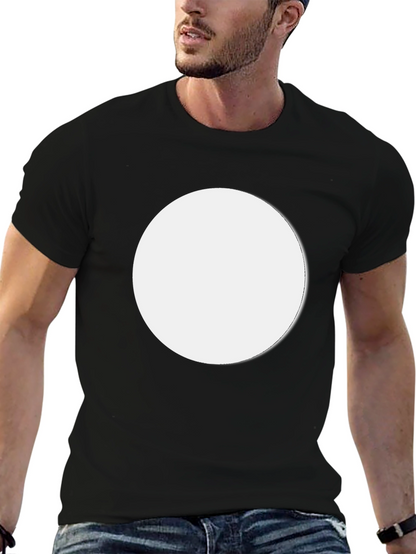 Classic Black T-Shirt with Customizable White Circle