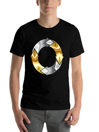 Arrow Cycle T-Shirt - Black Circular Design