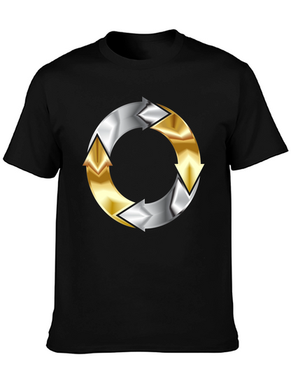 Arrow Cycle T-Shirt - Black Circular Design
