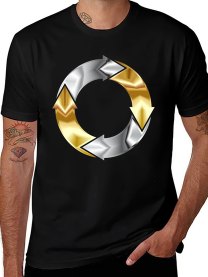 Arrow Cycle T-Shirt - Black Circular Design