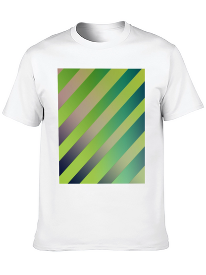 Striped Graphic Print Mens Black T-Shirt