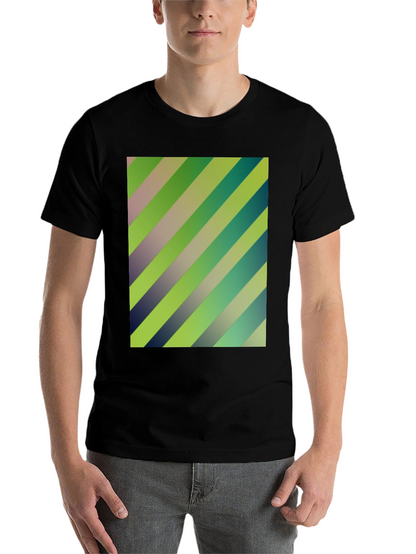 Striped Graphic Print Mens Black T-Shirt