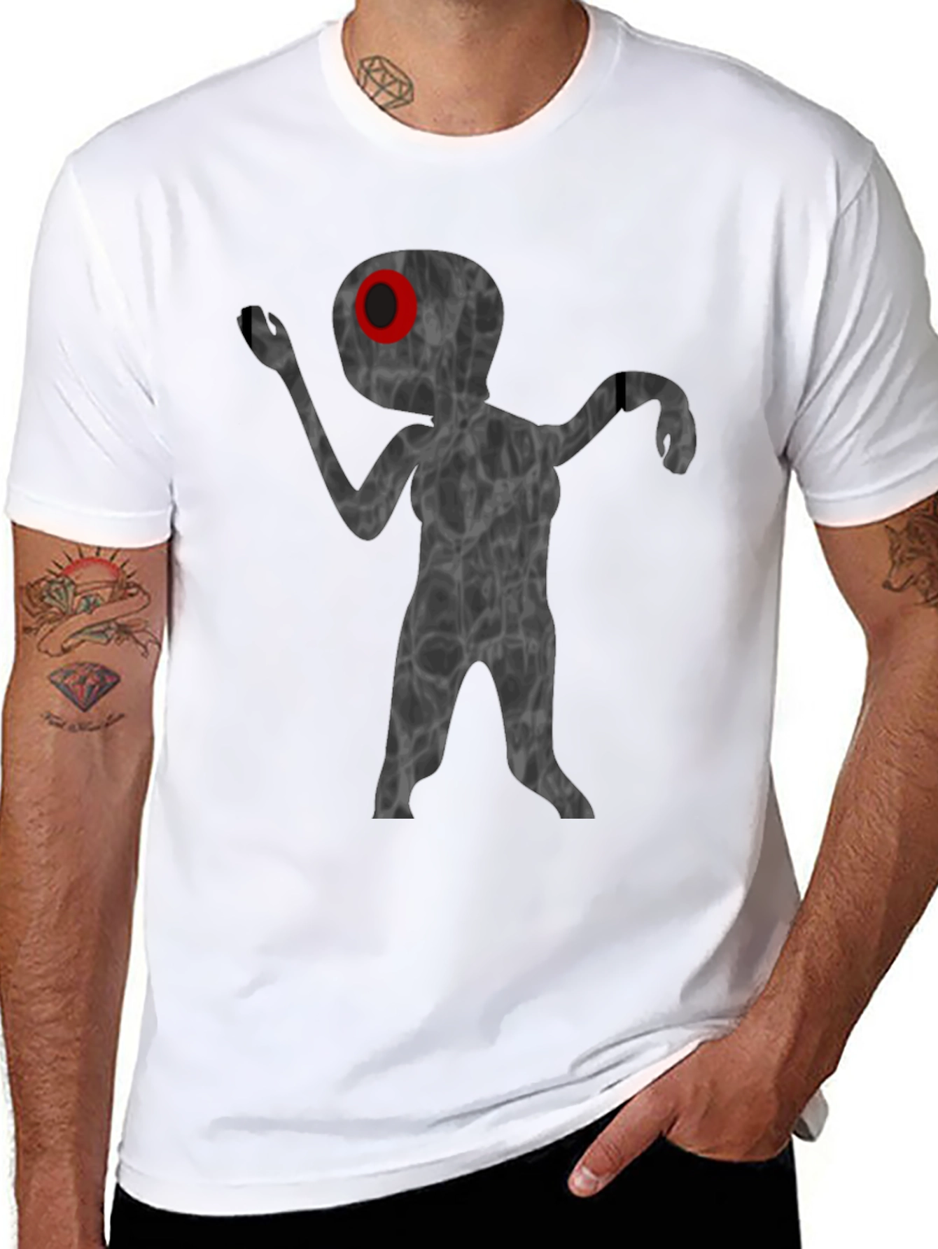 Unique Alien Graphic T-Shirt - Black