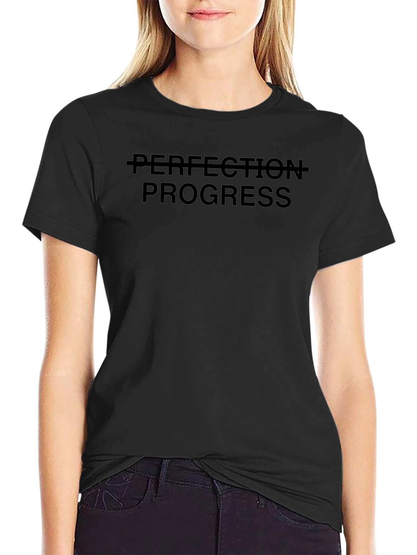 Progress Over Perfection T-Shirt - Black