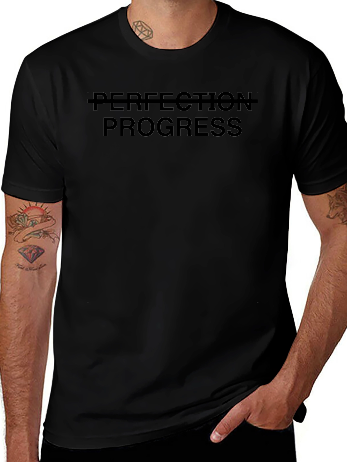 Progress Over Perfection T-Shirt - Black